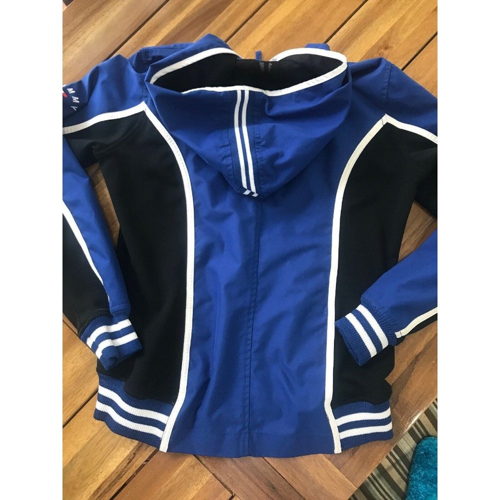 Tommy Hilfiger Navy White Women's  Rain Wind Jacket Hooded Small S Retro - Picture 9 of 9